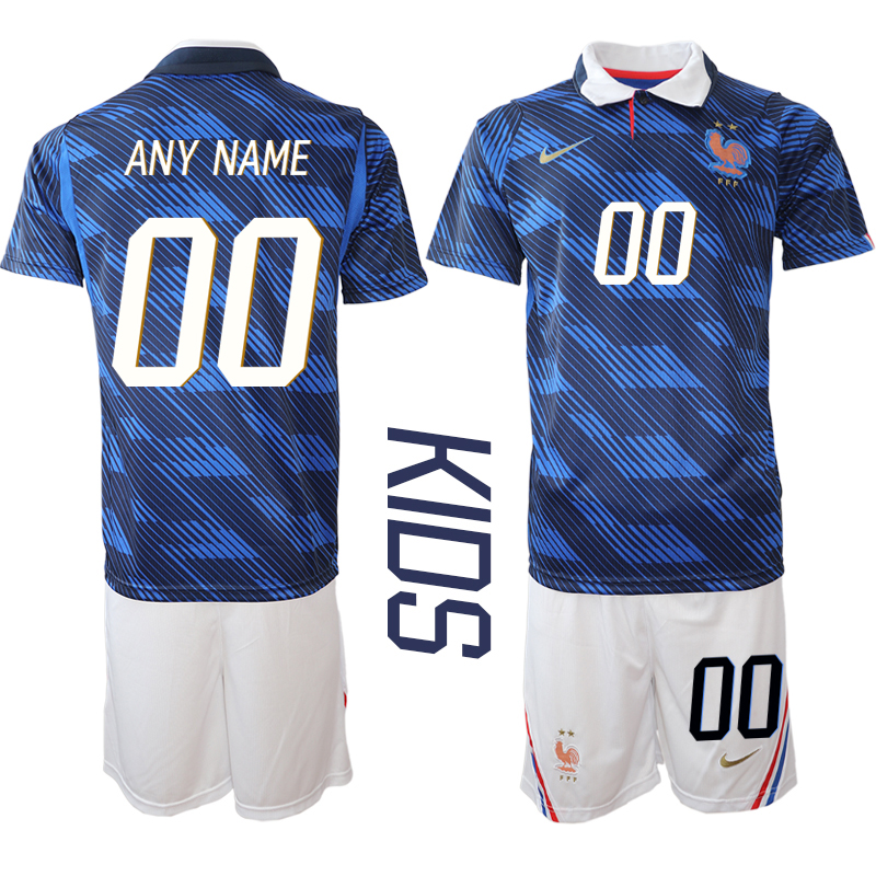Youth France 2026 World Cup soccer jersey  Custom blue